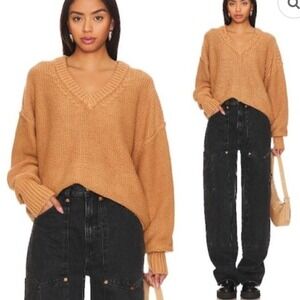 Free‎ People Alli V-Neck Sweater size M NWT